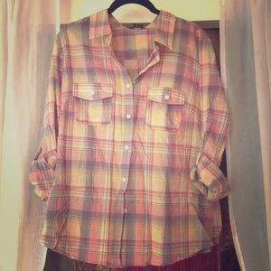 Victoria’s Secret Light Plaid Button down shirt